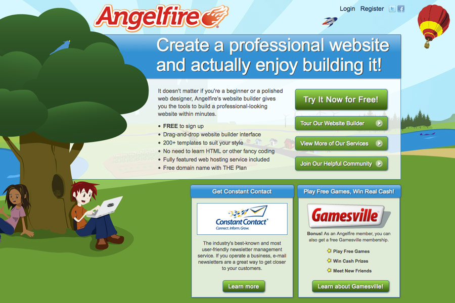 Angelfire.com screen shot